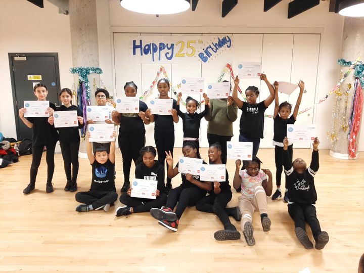 Pembury Youth Theatre participants at their end of term sharing, December 2021