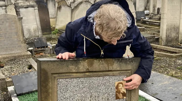 Judy at Martha's grave